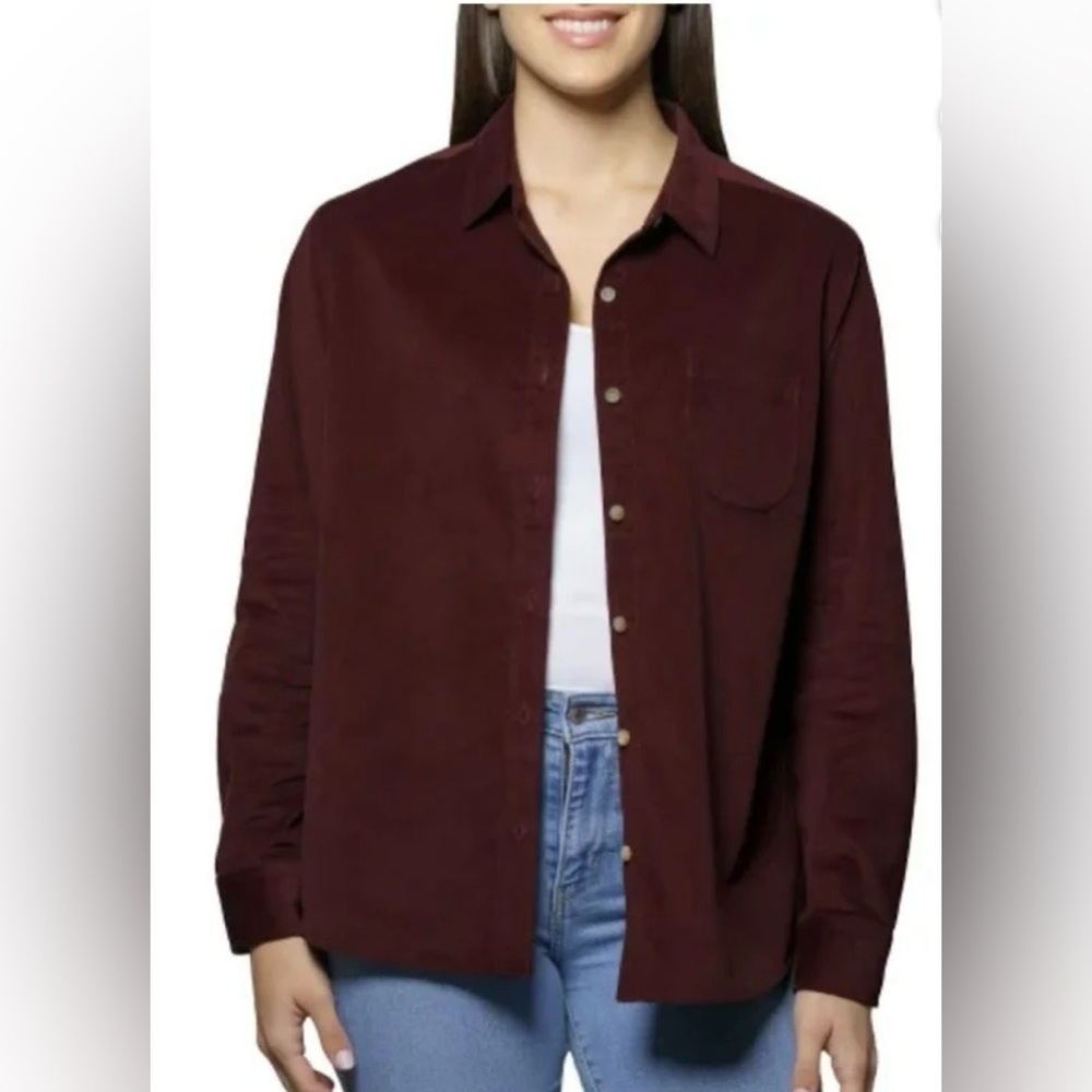 Jachs women’s Deep Burgundy Button Down Shirt - Picture 4 of 5